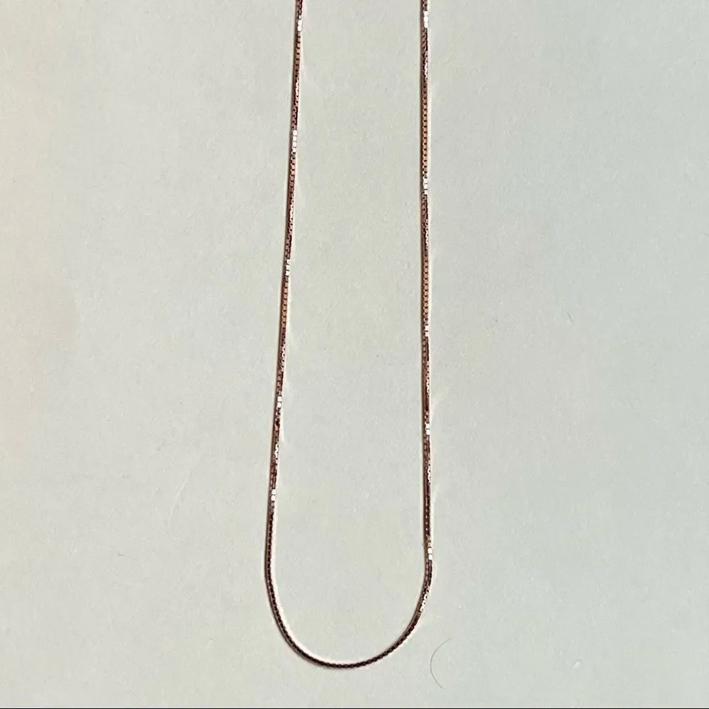14K Real Gold chain 0.8 mm Rose Gold box chain Necklace | Birthday gift | 22”